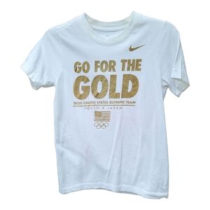 Kids Nike White Gold Team USA 2020 Summer Olympics Core Go for Gold Tee - Size M